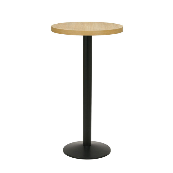 Mesa Dinner a 108 f. hierro color negro mate tablero melamina roble natur
