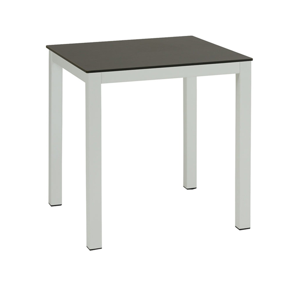 Mesa Glad a 75 aluminio color blanco texturado tablero compacto negro