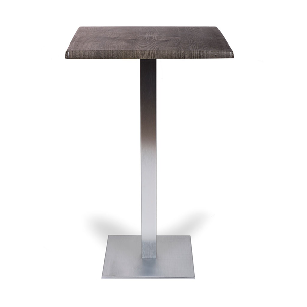 Mesa Sidney a 108 aluminio deco inox tablero top pino ceniza